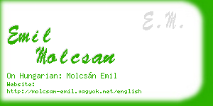emil molcsan business card